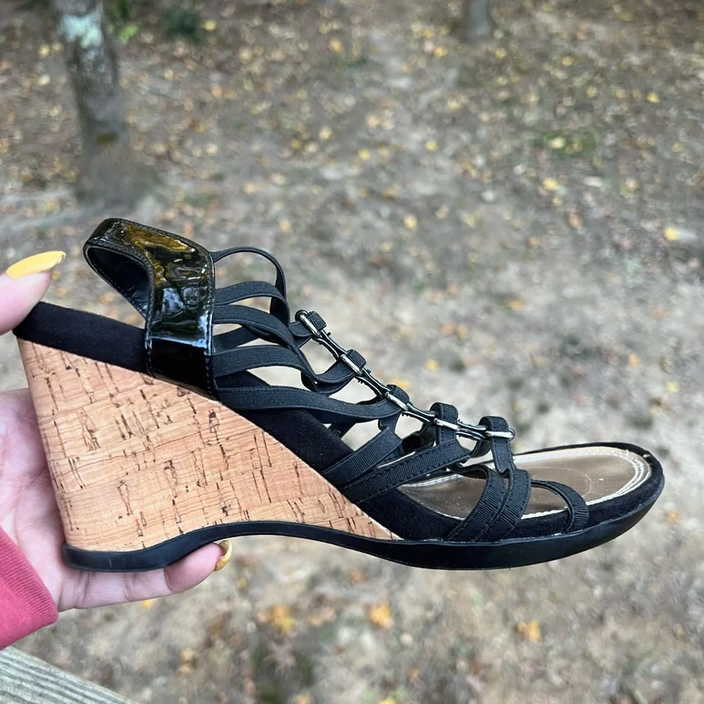 Impo Stretch Slip on Strappy Wedge Shoe size 7 1/2